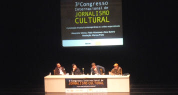 Alexandre Matias, Pablo Miyazawa, Marcus Preto e Zeca Baleiro durante o 3° Congresso Internacional de Jornalismo Cultural (Divulgação)