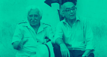 Os escritores Jorge Amado e José Saramago (Acervo Zélia Gattai/ Fundação Casa de Jorge Amado)
