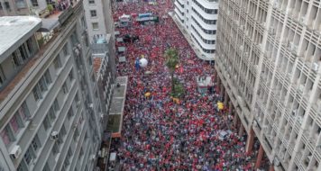 Ato em apoio a Lula na Esquina Democrática, em Porto Alegre (Foto: Ricardo Stuckert/Divulgação)
