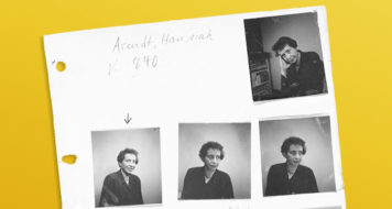 Montagem com fotos de Fred Stein, Nova York, 1949, de Hannah Arendt (Reprodução)