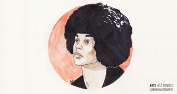 Angela Davis ilustrada pela jornalista Helô D'Angelo