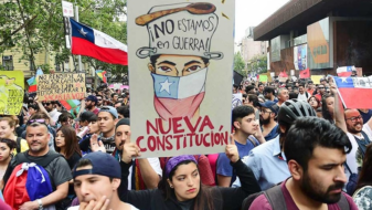 Manifestações no Chile (Foto: Telam)